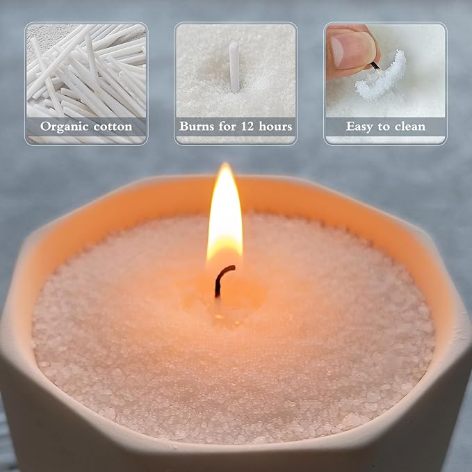 Pearled Candle Extra Wicks 100 Pack for Pearled Candle Making - 2 Inch White Cotton Candle Wicks for Candle Making DIY