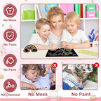 ZMLM Scratch Rainbow Art Paper Set - 100Pcs Magic Scratch Off Art Craft Supplies Kits for Kids Girls Boys Black Scratch Notes Sheet Doodle Pad for Fun DIY Toy Party Favors Christmas Birthday Gift