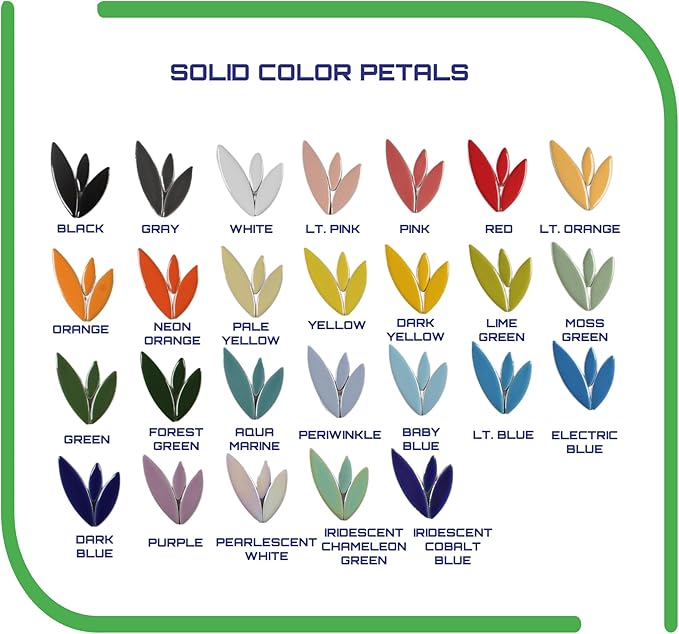 VerzTile Mosaic Tiles for Crafts - Petal Shaped Ceramic Tile Craft Hobbies & Art Projects 39 Color Options Endless Creativity DIY Design (Red & Oranges Mix)