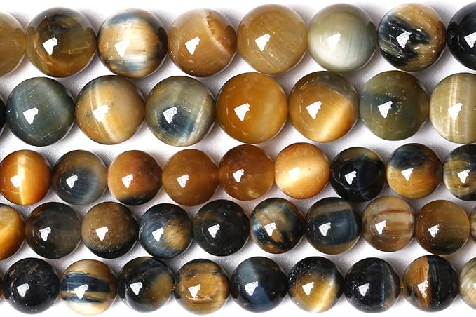 10mm 38PCS Natural Stone Dreamlike Blue Tiger Eye Beads for Jewelry Making DIY Bracelet