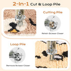 BESGEER Cordless Rug Tufting Gun with Carpet Trimmer Kit, Tufting Gun Starter Kit with 2pcs 4.0Ah Batteries，2 in 1 Cut Pile and Loop Pile Tufting Gun, with Tufting Cloth and Yarn Beginners