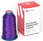 Richword Selected Purple Embroidery Thread 4000M(4374Y) 40WT Polyester Thread 100 Colors Selected for Commercial Multi Needles and Single Needle Embroidery Machine 0274