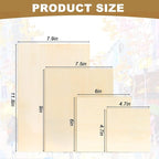 18 Pack Unfinished Wood Canvas Panels Kit Wooden Panel Boards Wood Paint Pouring Panels Wooden Canvas Panels Boards for Painting, Pouring Art, Crafts/11.8x7.9Inch/9x7.5Inch/6x6Inch/4.7x4.7Inch