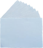 Wanderings A5 Handmade Deckled Edge Cotton Paper - Cold Pressed Texture - Paint, Watercolor, Writing, Printer - Cards, Invitations, Menus, Arts and Crafts. 50 Pack Blue150gsm - 5.8" x 8.3"