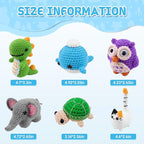 QYGYMXC 6PCS Crochet Kit for Beginners, Knitting Kit with Step-by-Step Video Tutorials, Beginner Crochet Kit for Adults, Crochet Animal Kit for Beginners Kids,Holyday Essentials
