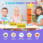 Paint Brush Cleaner with Paint Tray, Water Circulation Brush Rinser with Brush Holder, Watercolor/Oil and Water-Based Paint Brush Cleaner Tool, 400ml Capacity, Train Design, Gift for Artist Beginners