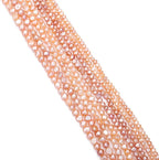 Natural Pearl Beads Side Hole 7-8mm Pink Freshwater Cultured Loose Gemstone Beads for DIY Jewelry Making 13.8''/Strand