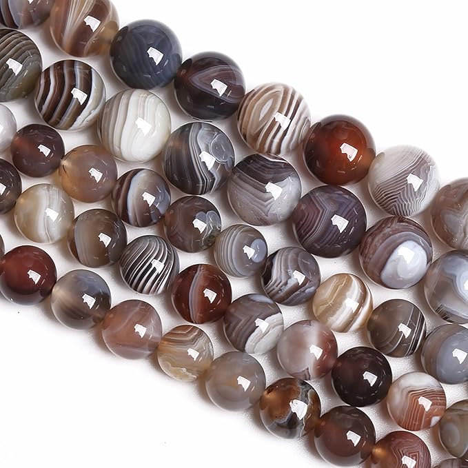 12MM 32PCS Natural Gemstone Stone Botswana Sardonyx Agate Beads for Jewelry Making DIY Bracelet