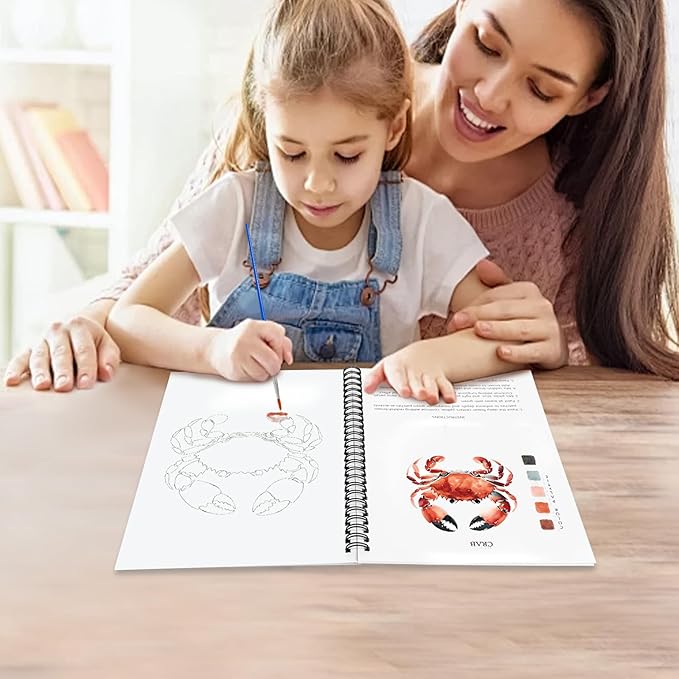 Watercolor Workbooks, 16 Colors Water Color Books Paint Set for Adults, Watercolor Coloring Book for Beginners, Water Color Workbook, 15 Beautiful Paintings for Beginners (Ocean Animals)