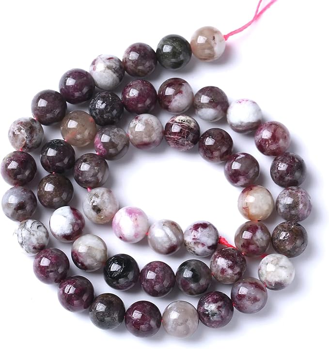6MM 60PCS Natural Stone Colorful Tourmaline Gemstone Loose Beads for Jewelry Making DIY Bracelet Necklace 1 Strand