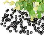 10mm 100pcs Natural Stone Beads Black Obsidian Round Genuine Stone Beading Loose Gemstone Hole Size 1mm DIY Charm Smooth Beads for Bracelet Necklace Earrings (Black Obsidian 10mm)