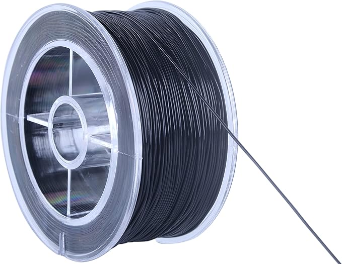 KONMAY 44 Yards 1.2mm Round Stretchy Cystal String for Bracelet with Organizing Case, Black Crystal Elastic Thread Cord for Jewelry Bracelets Making and Beading