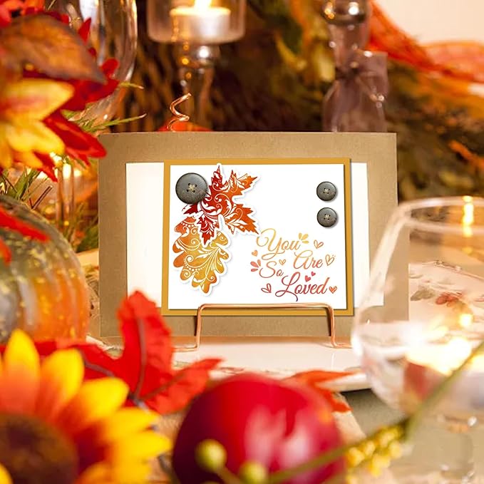 GLOBLELAND Autumn Leaves Clear Stamps for DIY Scrapbooking Fall Pumpkin Silicone Stamp Seals Transparent Stamps for Thanksgiving Day Cards Making Photo Album Journal Home Decoration