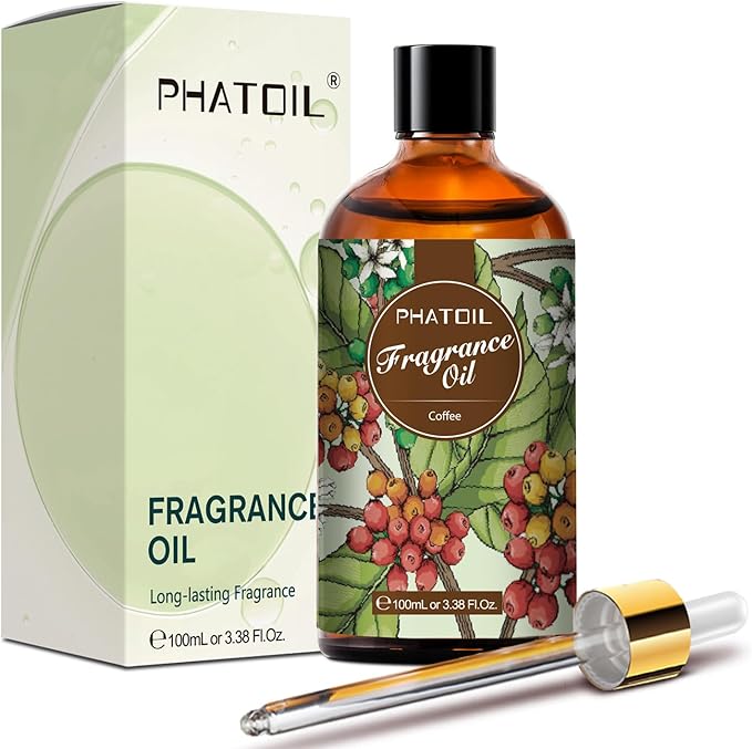 PHATOIL Coffee Fragrance Oils for Aromatherapy, 3.38FL.OZ Diffuser Oils for Home, Perfect for Aromatherapy, Humidifiers, Yoga, DIY Candle and Soap Making - 100ml