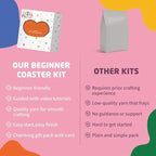 ChillFuzz Latch Hook Kits for Adults - Kids Crochet Kit for Beginners Arts and Craft Kit Moss Rug Coaster Purple Aurora