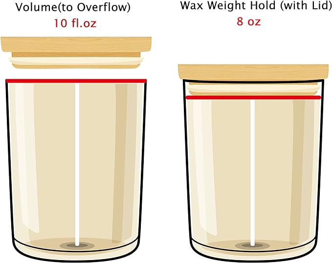 Aroparc Candle Jars with Lids 10oz, Elegant Gold Interior Candle Jars for Candle Making 12 Pieces with Bamboo Lids - White Matte