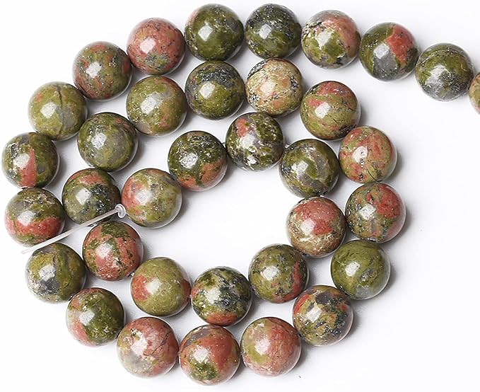 60pcs 6mm Natural Unakite Gemstone Beads Round Loose Beads for Jewelry Making DIY Bracelet Necklace…