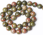 90pcs 4mm Natural Unakite Gemstone Beads Round Loose Beads for Jewelry Making DIY Bracelet Necklace (Unakite, 4mm)