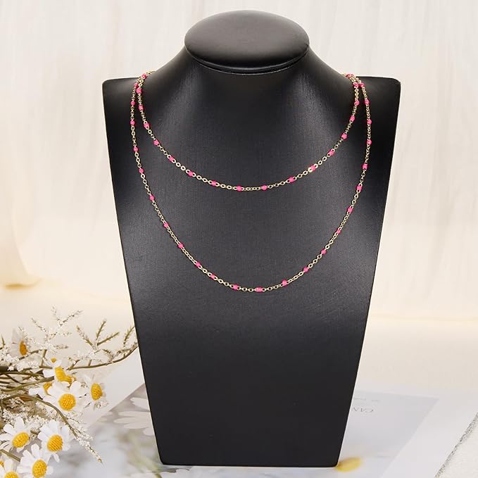 16.4 Feet Gold Plated Chains for Jewelry Making Rose Beaded Stainless Steel Chain Spool Cross Cable Link Chains Bulk with Lobster Clasps and Jump Rings