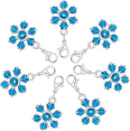 SUNNYCLUE 1 Box 30Pcs Stitch Markers Crochet Stitch Marker Christmas Large Snowflake Charms Double Sided Clip On Removable Lobster Clasp Charm Locking Knitting Markers for Weaving Sewing Quilting