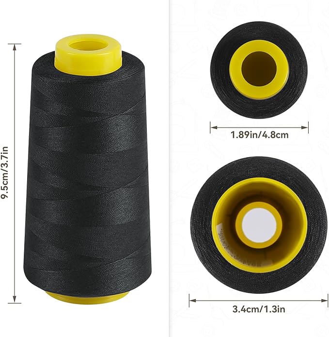 1500 Yards Denim Thread for Jeans, 20s/2 Polyester Thread, Sewing Threads for Sewing Machine, Heavy Duty ThickThread for Canvas, Aprons, Denim, Leather, Shoes Bag