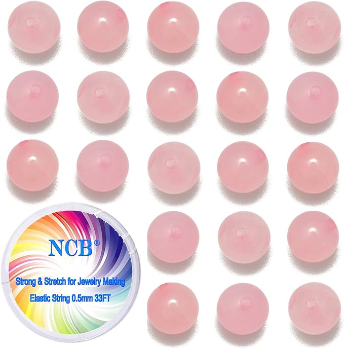 NCB 200pcs 6mm Rose Quartz Loose Beads for Jewelry Making, Natural Semi Precious Beads Round Smooth Gemstones Spacer Beads Charms for Necklaces Bracelets (Rose Quartz, 6mm 200Beads)