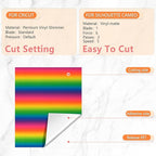 Tintnut Gradient Permanent Adhesive Vinyl - 8 Sheets 12"x10" Rainbow Ombre Glossy Patterned Permanent Adhesive Vinyl for Cutting Machine, Home Decor Self Sticker