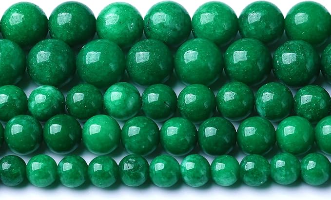 90PCS 8MM Natural Stone Green Cloudy Jade Spacer Loose Beads for Jewelry Making DIY Bracelet Necklace