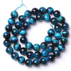 160PCS 4MM Blue Tiger Eye Beads Natural Stone Gemstone Spacer Loose Beads for Jewelry Making DIY Bracelet Semi Precious Beads Strand 2 Strands