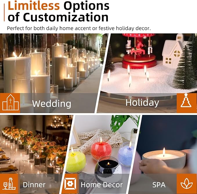 NICEME White Candle Sand with Wicks Pearled Candle Wax Beads, 26OZ/ 750g Customized Powder Candle Making Kit All Natural Granulated Wax for Candles Self Extinguish Refillable Candles with 30pcs Wicks