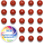 NCB 200pcs 4mm Red Jasper Loose Beads for Jewelry Making, Natural Semi Precious Beads Round Smooth Gemstones Spacer Beads Charms for Necklaces Bracelets (Red Jasper, 4mm 200Beads)