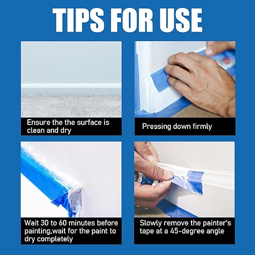 10 Rolls Painters Tape 2 inch Wide, General Purpose Blue Painters Tape, 2 Inches X 60 Yards Blue Masking Tape for Indoor and Outdoor Use, Protects Surfaces and Removes Easily, 600 Yards in Total