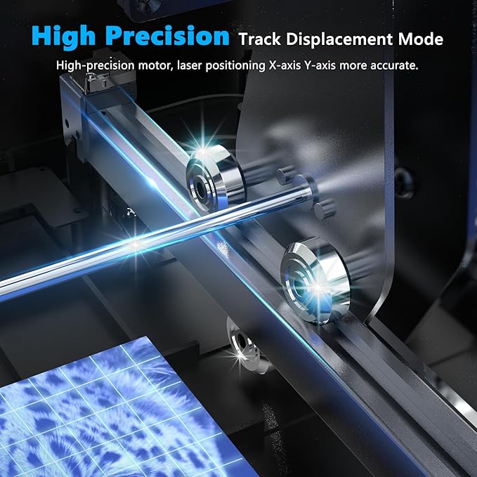 Gluwphy Laser Engraver Machine 10000mW(10W) Enclosed Diode Laser Cutter for Beginner, Class 1 Safety Laser Engraving Machine for Wood, Metal, Acrylic, with Air Assist, Honeycomb, Air Filter, Black