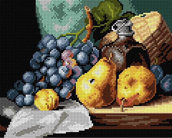 Wizardi Needlepoint Canvas for halfstitch Without Yarn After Edward Ladell - Still Life 3260H Orchidea