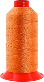Mandala Crafts Bonded Nylon Thread - Heavy Duty Orange Sewing Threads - 415 YDs Size 346 210D T350 Tex 350 for Leather Jeans, Weaving, Outdoor, Marine, Upholstery