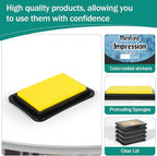 CraftyManor Masked Impression Large Ink Pads for Stamps, Water Based Smudge Chalk Stamp Pad for Scrapbooking, Journaling, Card Making, DIY Craft Scrapbook Supplies for Adults (#CM256404)