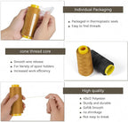 1500 Yards Denim Thread for Jeans, 20s/2 Polyester Thread, Sewing Threads for Sewing Machine, ThickThread for Canvas, Aprons, Denim, Leather, Shoes Bag-Gold