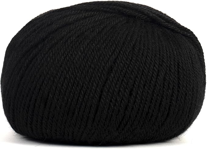 100% Baby Alpaca Yarn for Knitting & Crocheting - Set of 2 Skeins of Premium Yarn DK - Lightweight, Hypoallergenic & Thermal Peru Made - Ideal for Delicate Projects (N050 - Black)