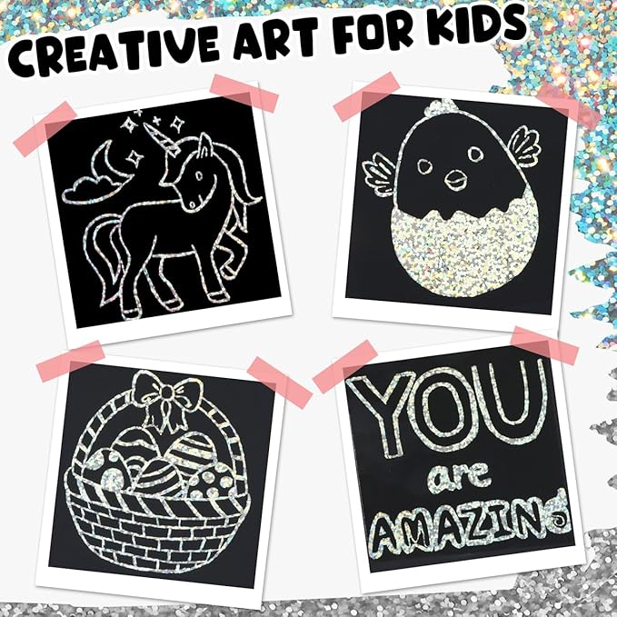 ZMLM 165 Rainbow Scratch Paper Art Crafts Mini Notes Kids Gifts 4 5 6 7 8 9 10 Years Old Girls Boys Students Teens Classroom Prizes School Supplies Birthday Party Travel Toy Activity (Silver)