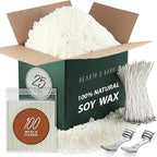 Hearth & Harbor Organic Soy Candle Wax for Candle Making, 25 lbs Natural Candles Making Supplies, Beeswax-Free, Paraffin-Free, Pure Soy Wax Flakes Perfect for Candles, Tealights and Melts