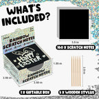 ZMLM 165 Rainbow Scratch Paper Art Crafts Mini Notes Kids Gifts 4 5 6 7 8 9 10 Years Old Girls Boys Students Teens Classroom Prizes School Supplies Birthday Party Travel Toy Activity (Silver)