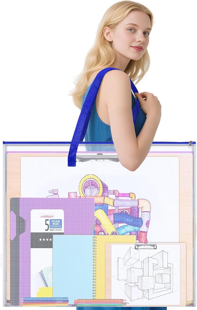 Bulletin Board Poster Storage Bag, Art Portfolio Bag, Portfolio Folder for Artwork, Artwork Storage Case for Poster, Bulletin Board, Scrapbook, Keepsake and Teaching Materials (26'' x 20'')