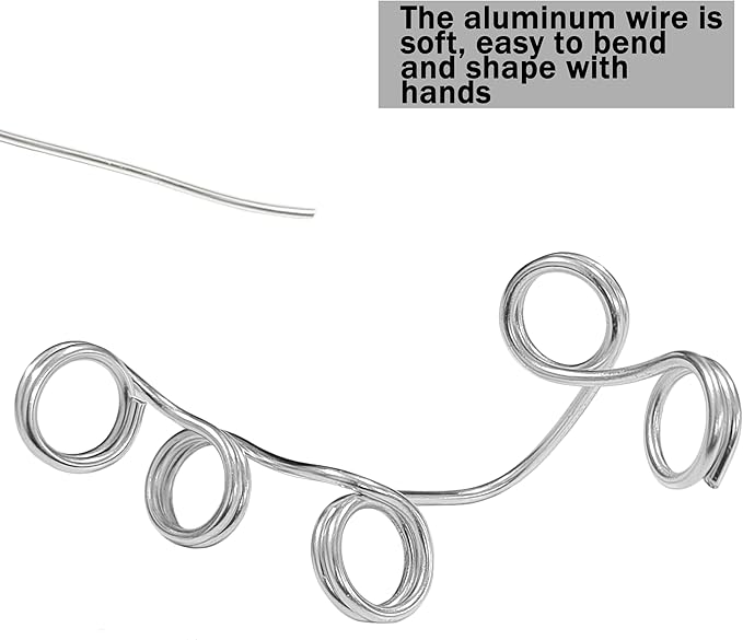 YEQIN 12 Gauge Aluminum Wire, 105 Feet 2mm Bendable Metal Craft Wire for Sculpting, Armature, Jewelry Making, Floral Making, Doll Making, Modelling, Crafting, Bonsai Training (Silver)