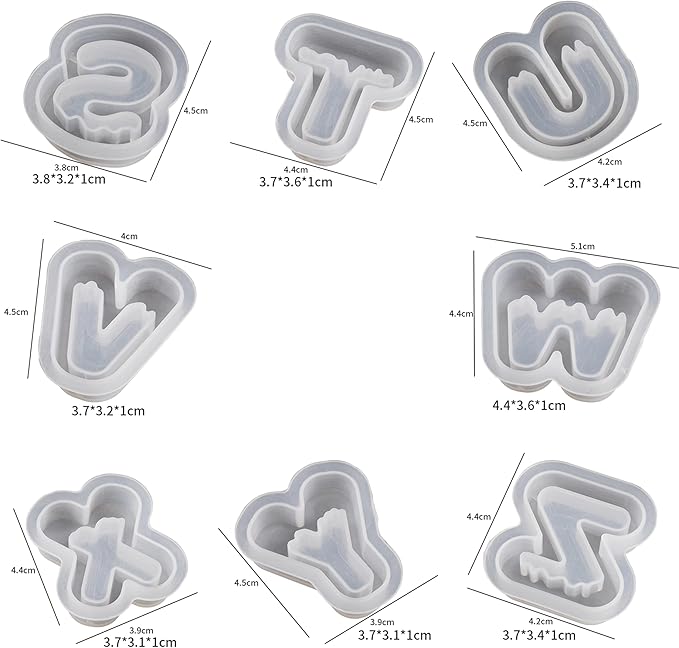 26-Pack Small Matte Letter Mold Set - Alphabet, Animal & Clay Molds for Resin Casting, Candle Making & Home Decor