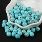 45pcs 8mm Natural Stone Beads Turquoise Beads Crystal Gemstone for Jewelry Making, DIY Bracelet Necklace