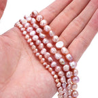 Natural Pearl Beads Side Hole 4-5mm Purple Freshwater Cultured Loose Gemstone Beads for DIY Jewelry Making 13.8''/Strand