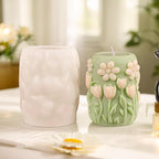 Tulip Flower Cylinder Flower Resin Mold - Resin Casting Silicone Molds for Home Decor & Candle Making Wave Spiral Mold