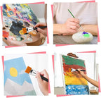 1.5 inch Flat Paint Brushes for Acrylic Painting 4 Pieces Professional Artist Brush Large Base Coating Paint Brushes for Acrylic Watercolor Gouache Oil and Body Painting