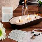 Pearled Candle Cotton Wicks 50-Pack for Sand Candles Making - 2Inch Metal-Free and Lead-Free Refill Sand Wax Wick for Candle Making DIY (White)