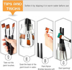 Zonon 10 Pcs 1 Inch Flat Head Paint Brushes Bulk Watercolor Acrylic Paint Brushes Synthetic Nylon Hair Paintbrush Artist Painting Brush for Detail Painting Oil Watercolor Fine Art Painting(Black)